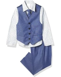 Calvin Klein Boys' 4-Piece Formal Suit Set, Includes Dress Shirt with Bow Tie, Suit Vest & Dress Pants | Suits -Calvin Klein Sales Shop 91FwpO1HPkL. AC SR736920