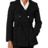 Calvin Klein Womens Petite Sized Double Breated Wool Coat | Coats & Outerwear