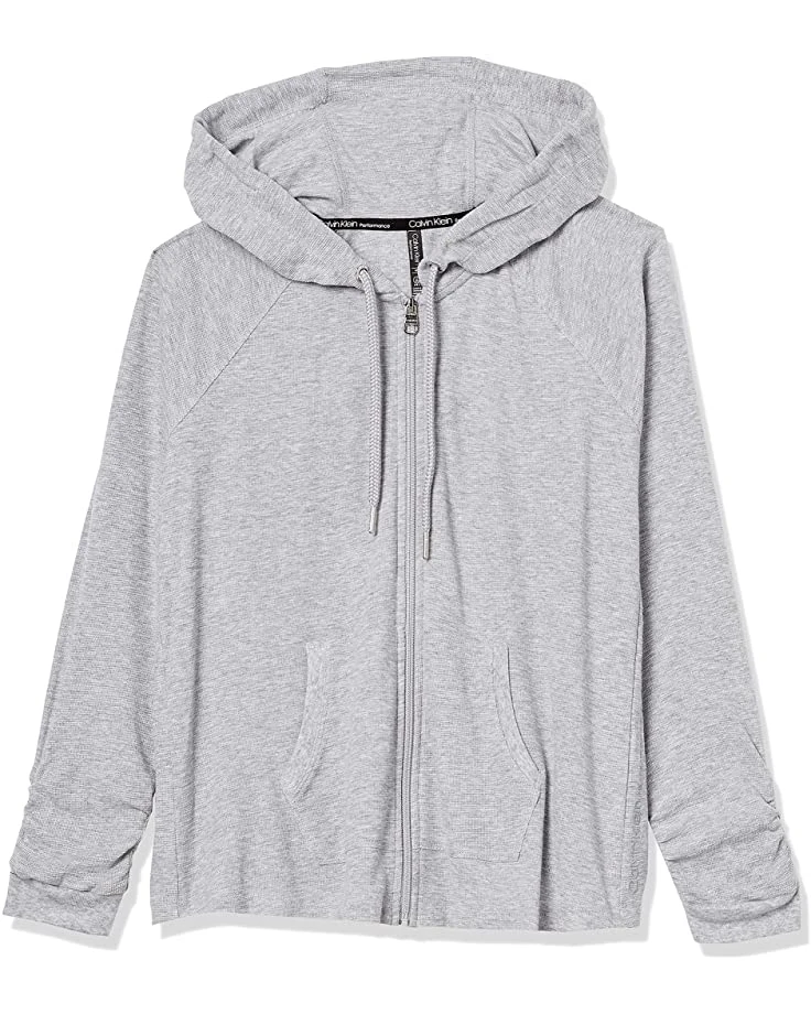 Calvin Klein Women's Premium Performance Ruched Long Sleeve Zip Up Hoodie (Standard and Plus) | Hoodies & Sweatshirts 3 Calvin Klein Women's Premium Performance Ruched Long Sleeve Zip Up Hoodie (Standard and Plus) | Hoodies & Sweatshirts - Image 3