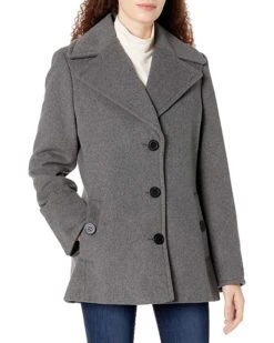 Calvin Klein Women's Petite Single Breasted Peacoat | Coats & Outerwear