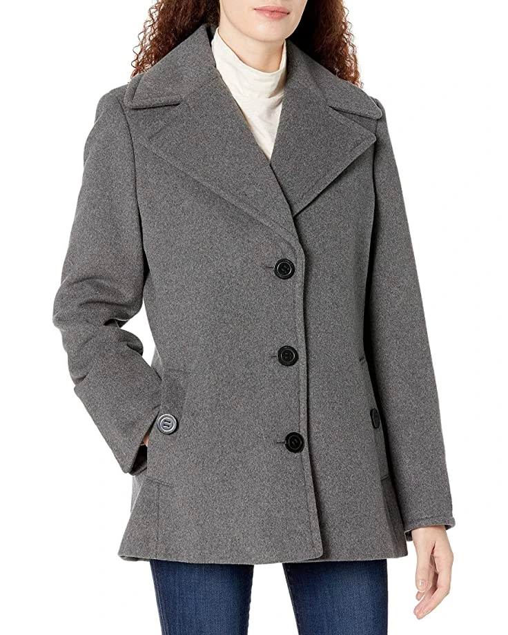 Calvin Klein Women's Petite Single Breasted Peacoat | Coats & Outerwear 1 Calvin Klein Women's Petite Single Breasted Peacoat | Coats & Outerwear