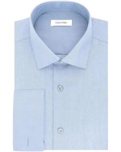 Calvin Klein Men's Dress Shirt Slim Fit Non Iron Herringbone French Cuff | Shirts & Tops