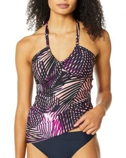 Calvin Klein Women's Standard Twist Front Convertible Tankini with Tummy Control | Swimwear