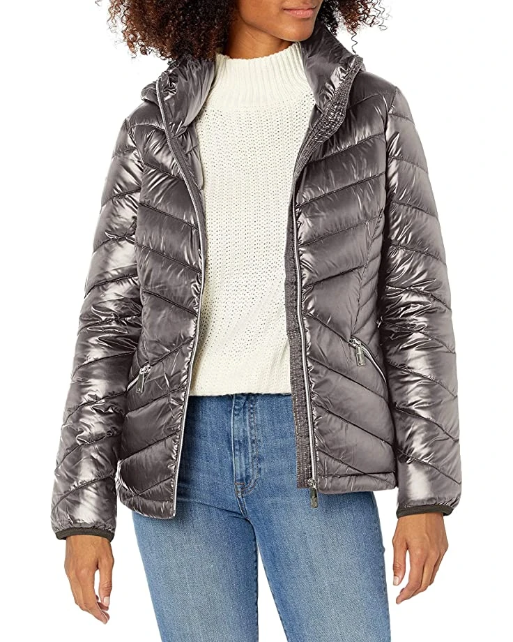 Calvin Klein Women's Chevron Packable Down Coat | Coats & Outerwear 4 Calvin Klein Women's Chevron Packable Down Coat | Coats & Outerwear - Image 4
