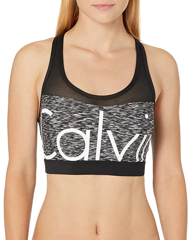 Calvin Klein Women's Space Dye Printed Mesh Insert Sports Bra Bikini Top | Swimwear 1 Calvin Klein Women's Space Dye Printed Mesh Insert Sports Bra Bikini Top | Swimwear